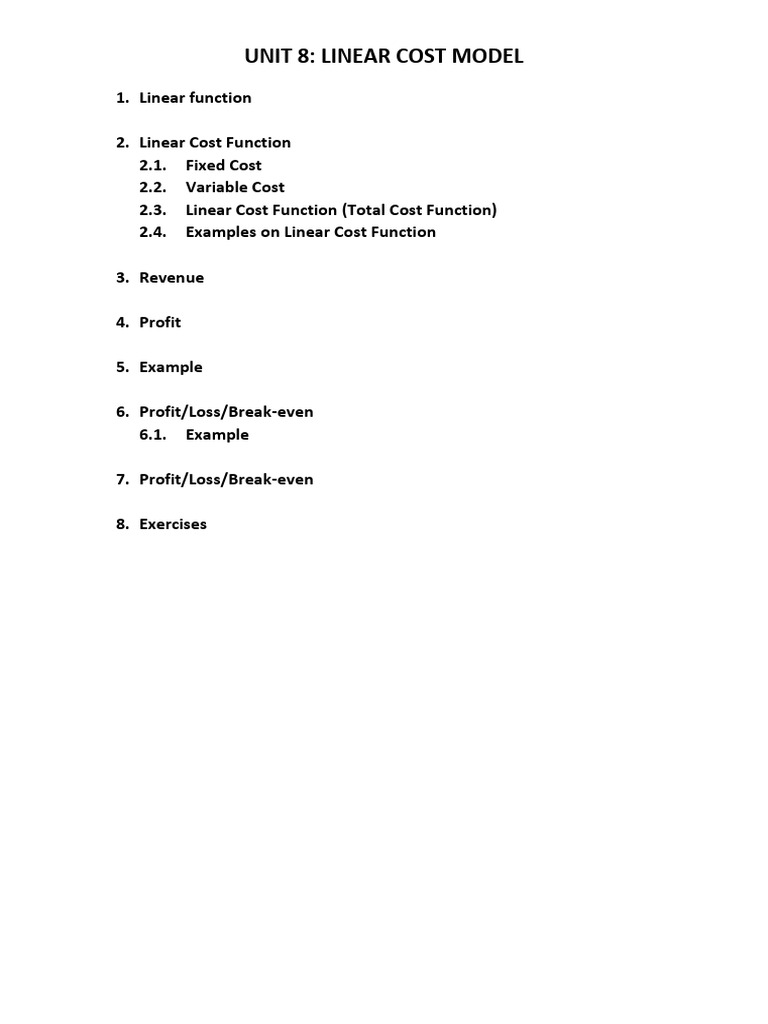 Linear Cost Function Overview | PDF | Loss Function | Cost