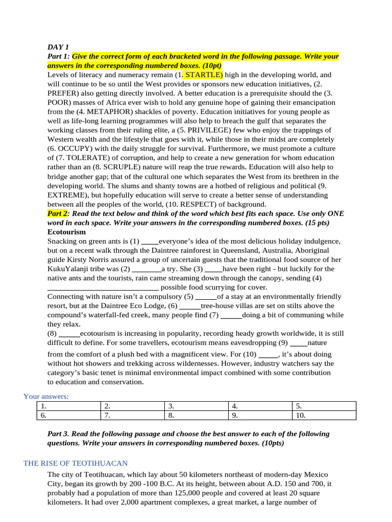 Reading Hsg 2 | PDF