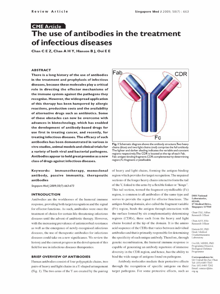 The Use of Antibodies in The Treatment | PDF | Antibody | Monoclonal ...