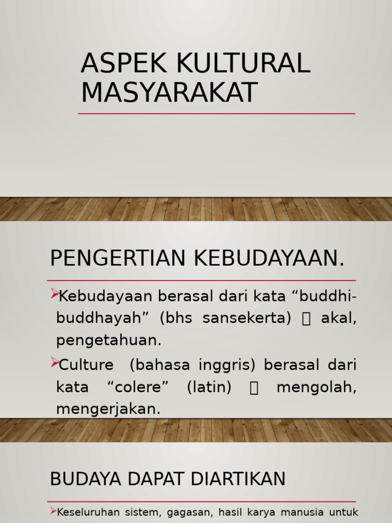 Pengertian dan Fungsi Aspek Kultural | PDF