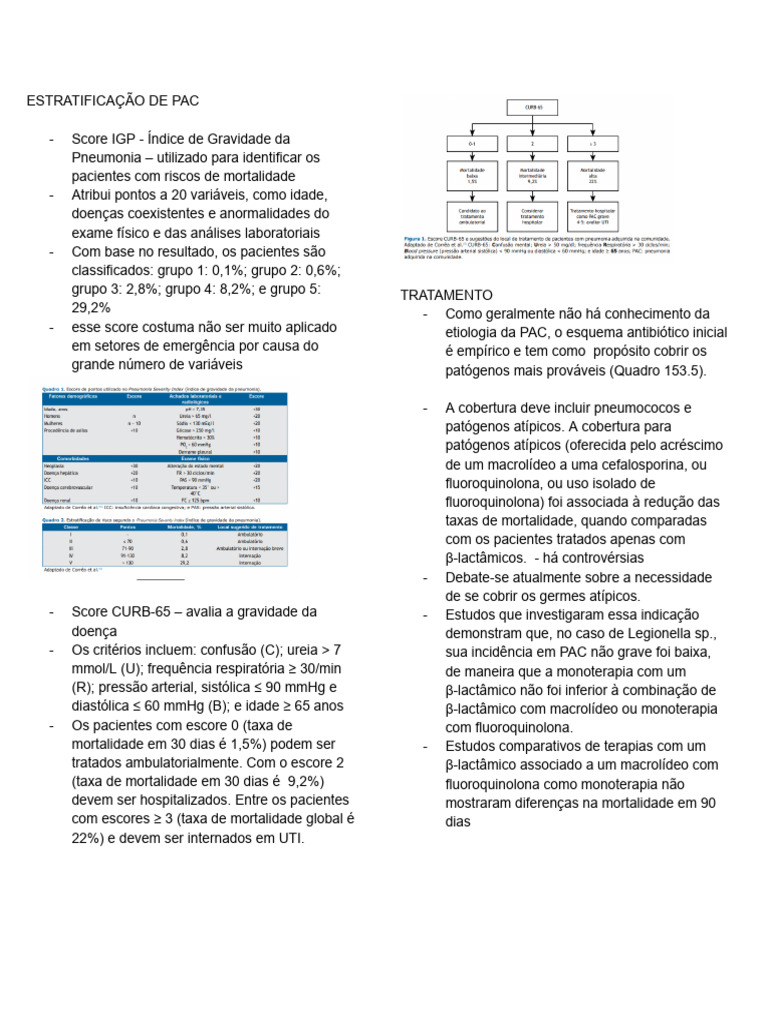 Tratamento e Classificação da Pneumonia | PDF | Sepse | Penicilina
