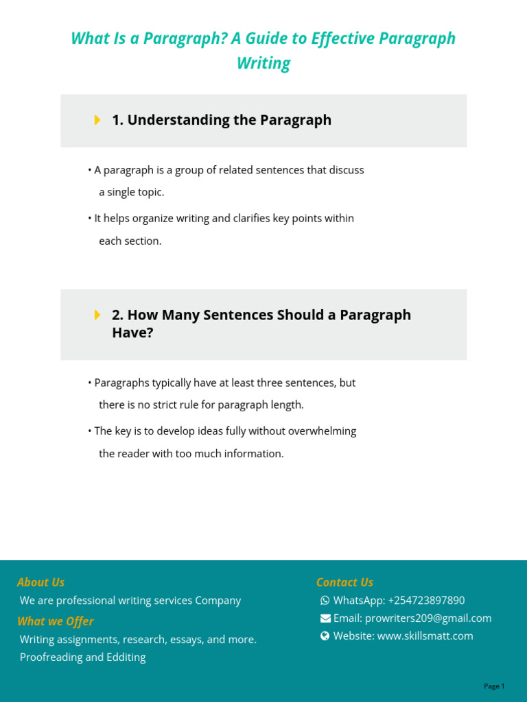 What Is A Paragraph A Guide To Effective Paragraph | PDF | Paragraph ...