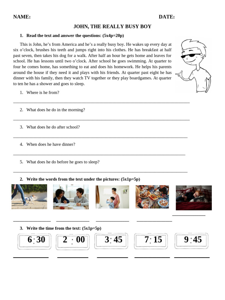 Johns Daily Routne - 161609 | PDF