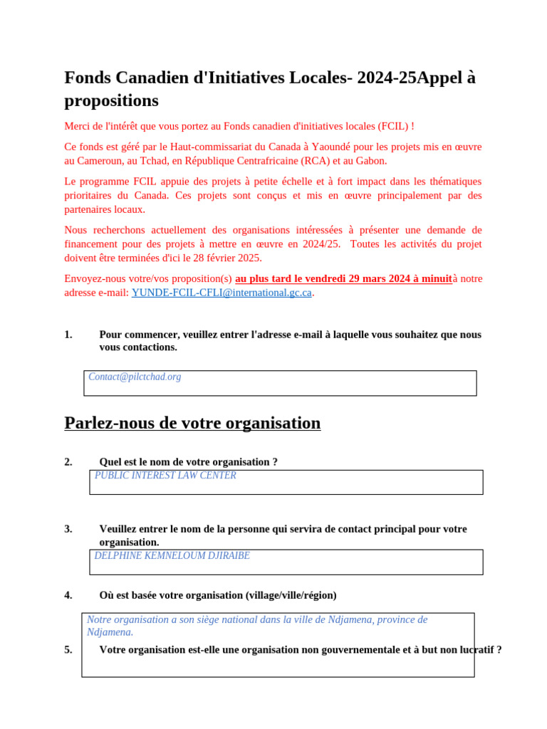 Demande de financement FCIL 2024-25 | PDF | Compost