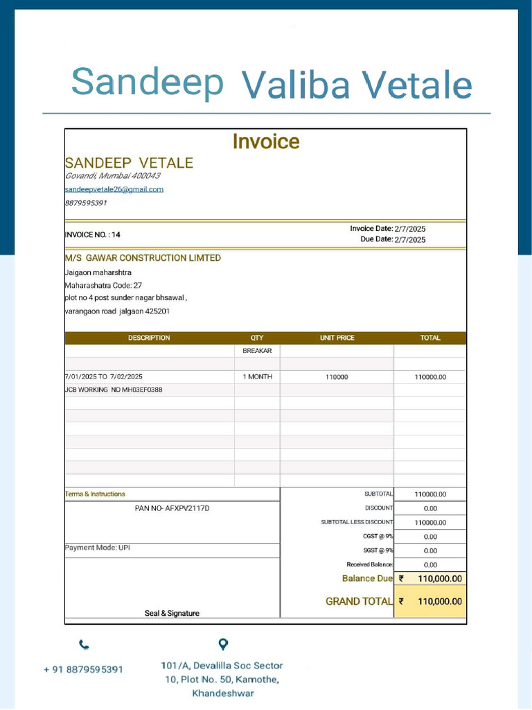Invoice JCP v1 | PDF