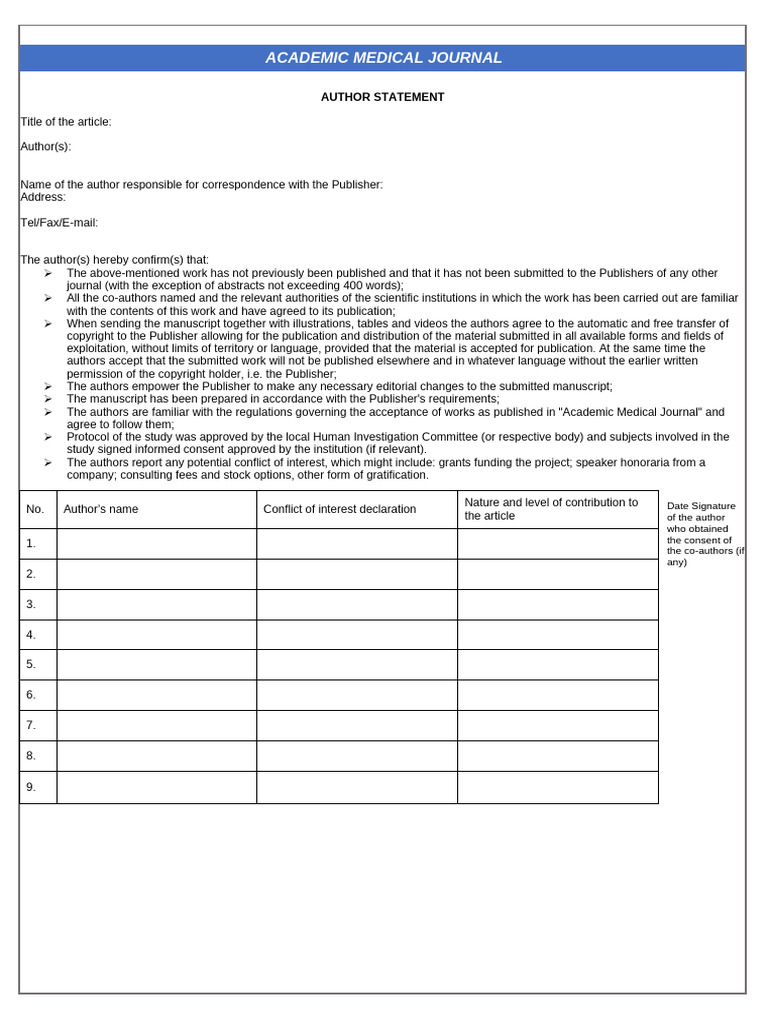 AMJ Author Statement-OTH | PDF
