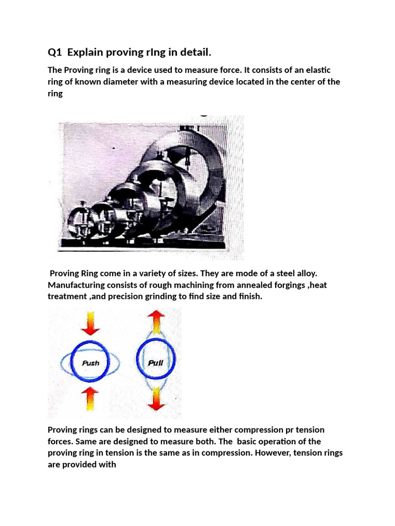 Proving Ring: Force Measurement Device | PDF | Applied And ...