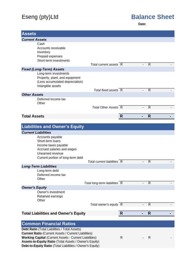 Balance Sheet | PDF | Equity (Finance) | Deferral
