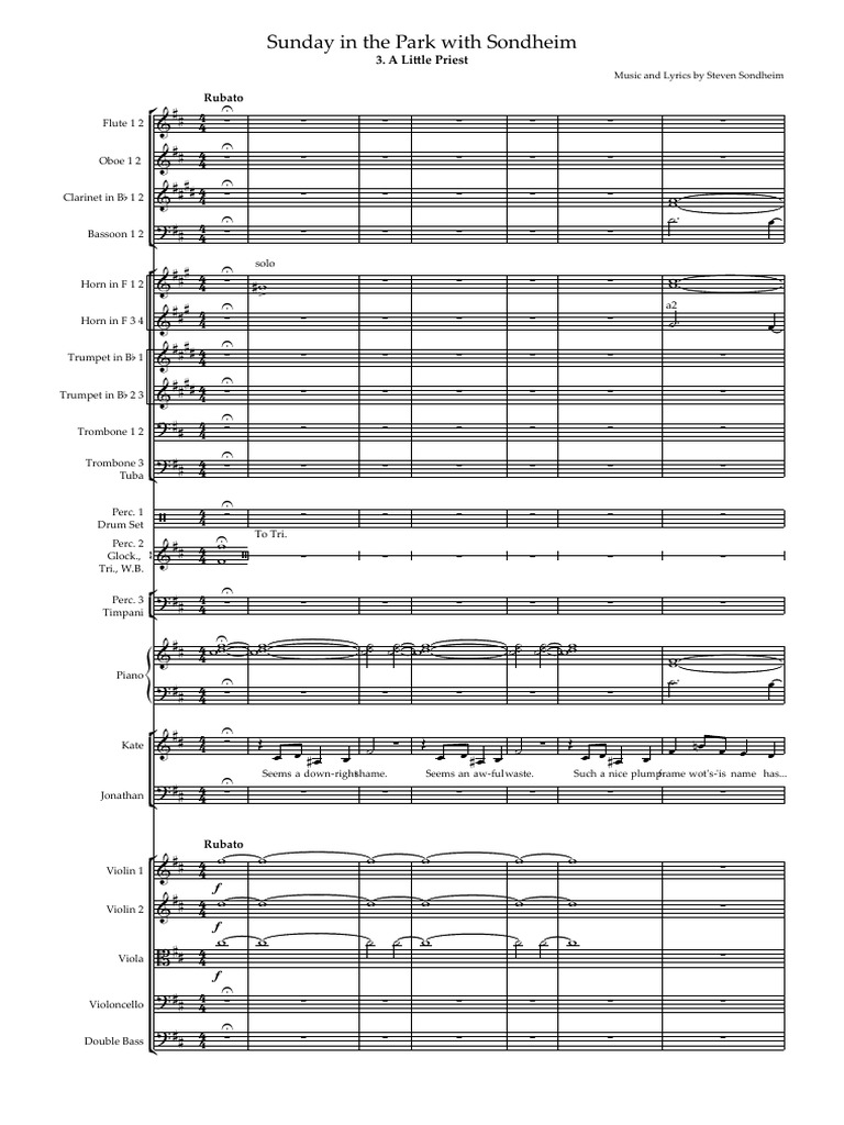 A Little Priest Sheet Music PDF PDF Aerophones Music Production