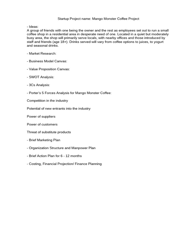 Startup project name pdf