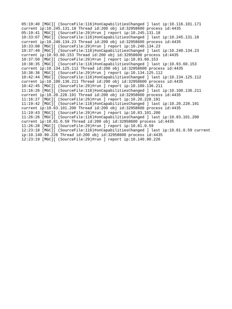 IP Address Change Log Report | PDF
