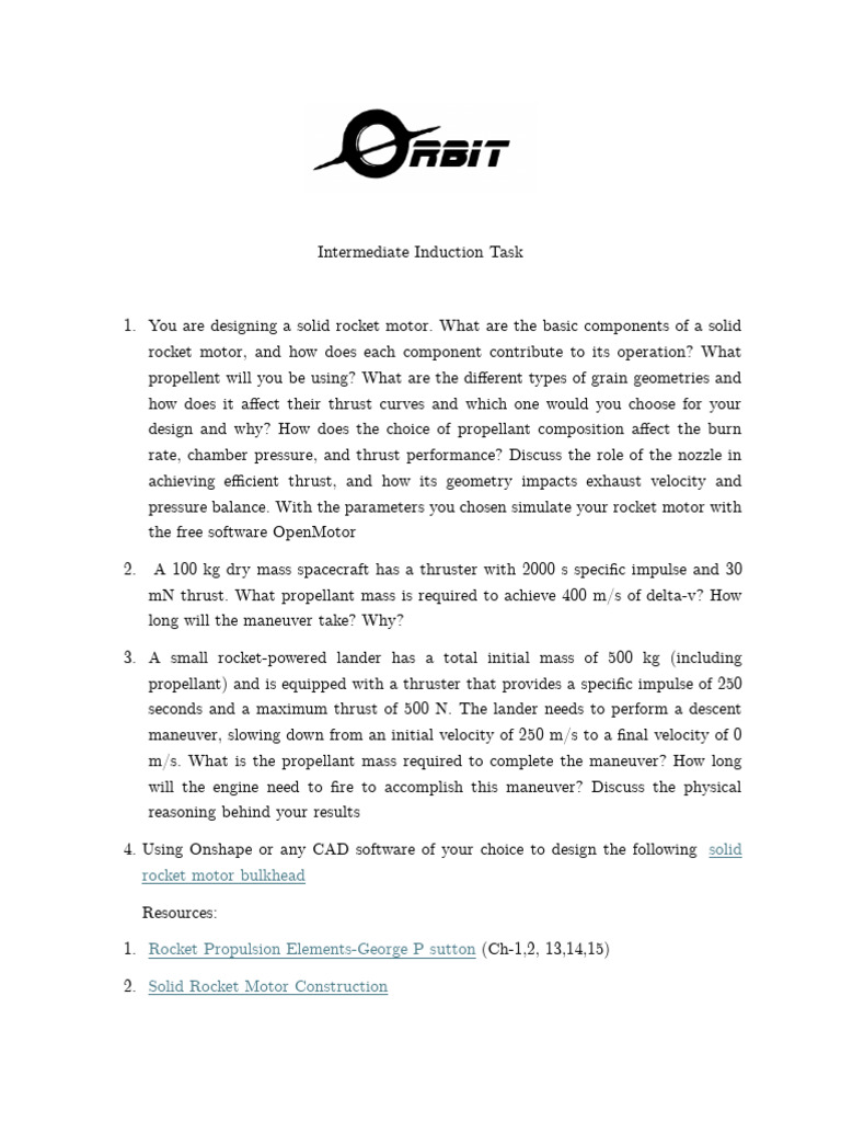 Solid Rocket Motor Design Guide | PDF