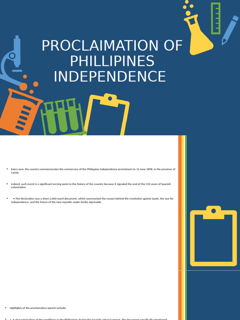 Proclaimation of Phillipines Independence | PDF | Spanish East Indies ...