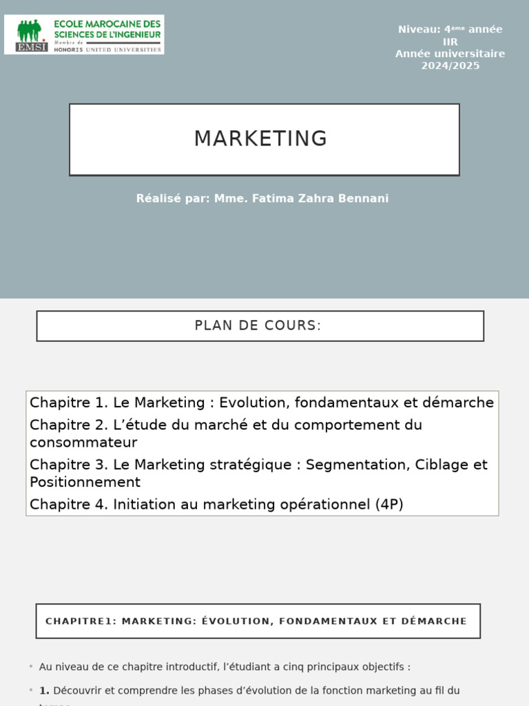 Introduction au Marketing et ses Fondamentaux | PDF | Commercialisation ...