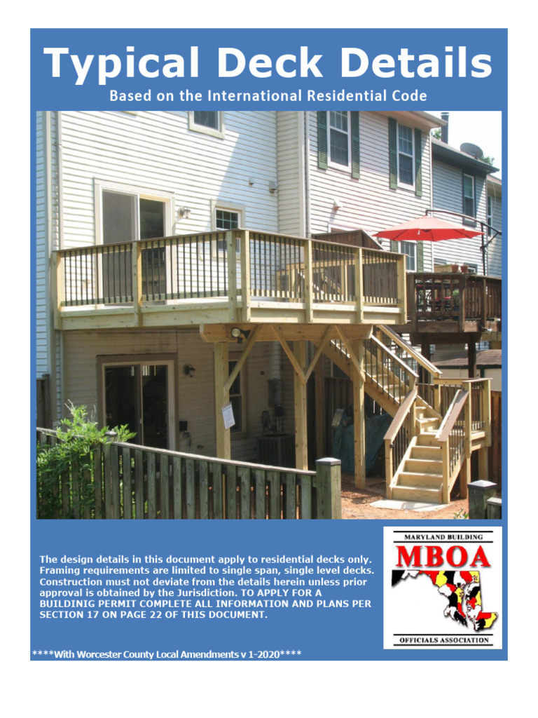 Residential Deck Design Guidelines | PDF | Screw | Framing (Construction)