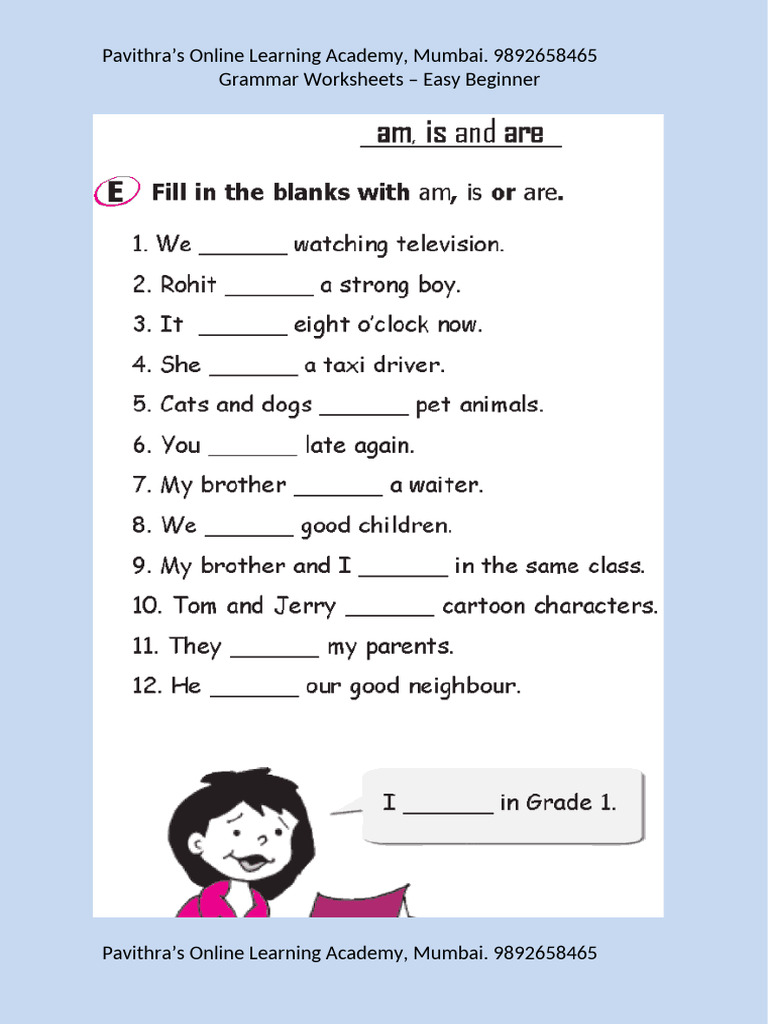 Beginner Grammar for Kids | PDF