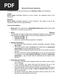 Motorcycle Payment Agreement Sample