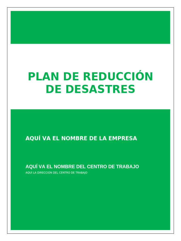 Plan de Reducción de Desastres | PDF | Ambulancia | Primeros auxilios