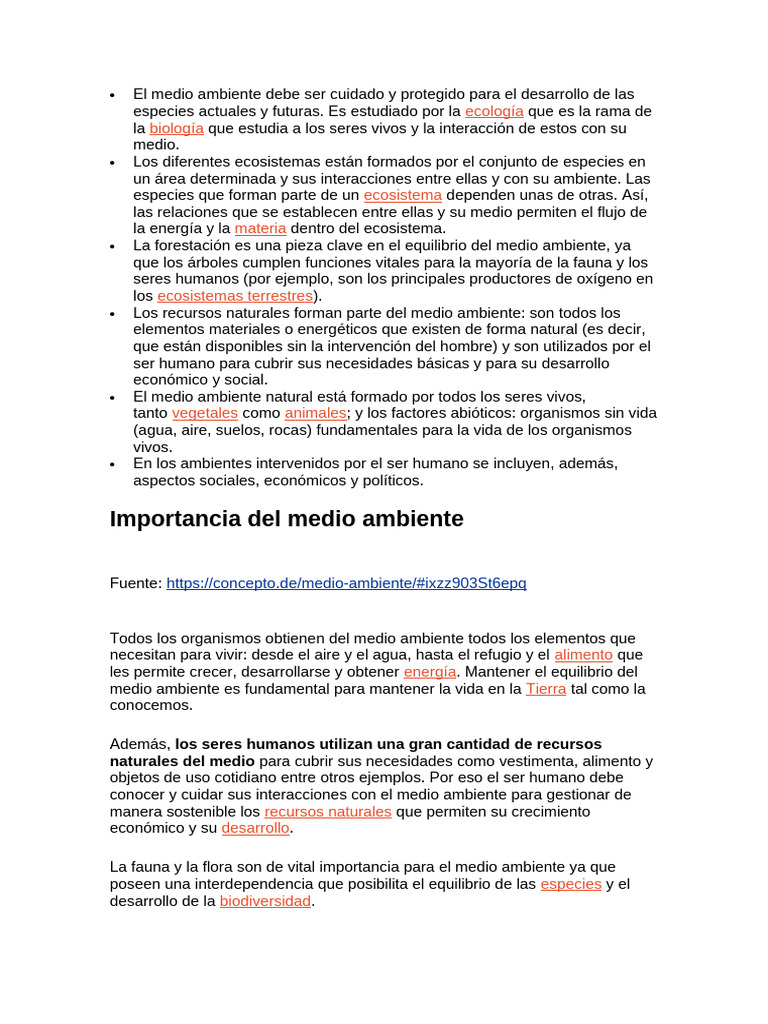 Importancia del Medio Ambiente y Ecosistemas | PDF | Entorno natural ...