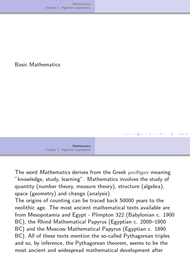 Algebraic Expressions in Mathematics | PDF | Factorization | Polynomial