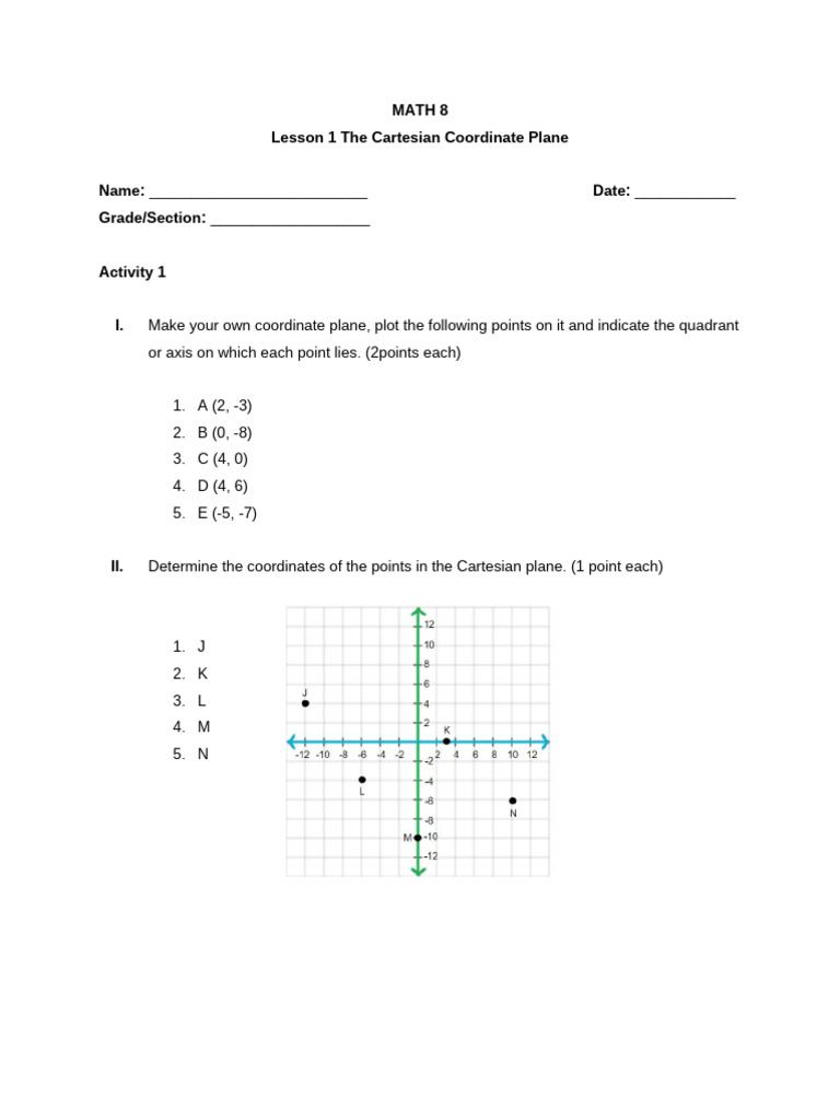 Lesson 1 Activity | PDF