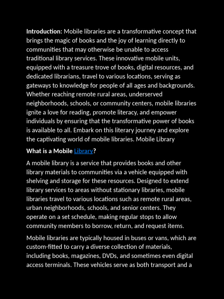 mobile library | PDF | Libraries | Books