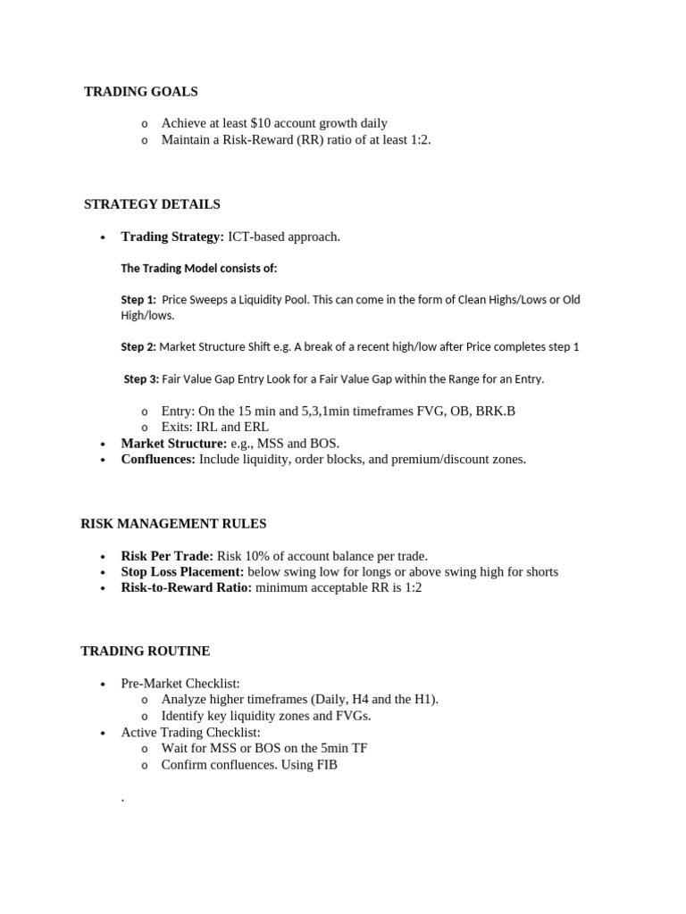 Trading Plan | PDF