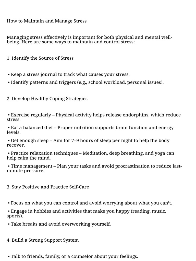 Effective Stress Management Techniques | PDF
