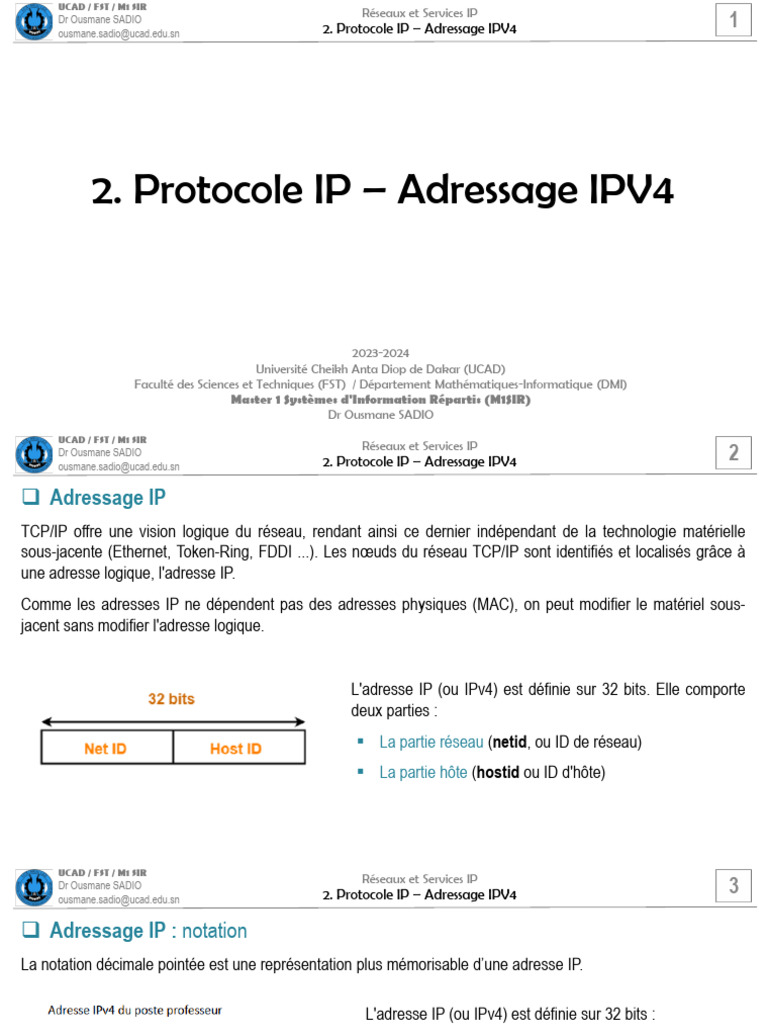 Adressage IPv4 et Sous-Réseaux | PDF | Adresse IP | Protocoles de ...