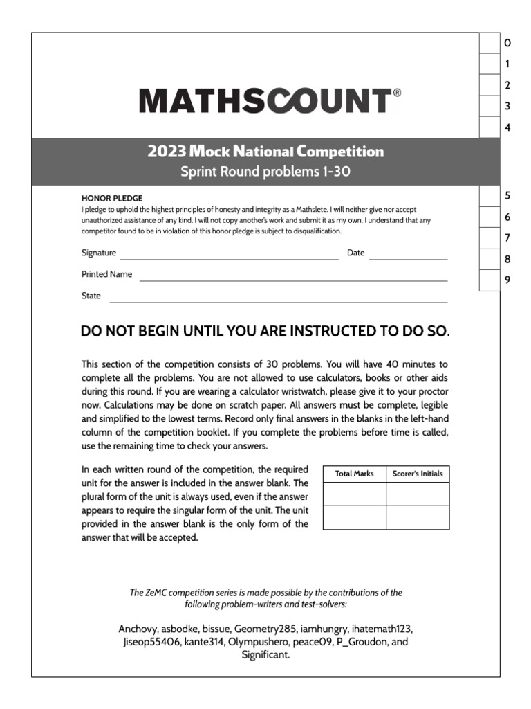 Mathslete Honor Pledge and Rules | PDF | Tetrahedron | Numbers