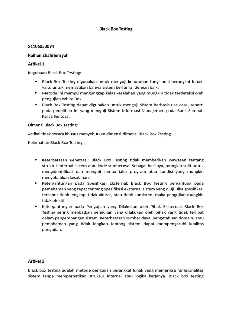 Black Box Testing | PDF