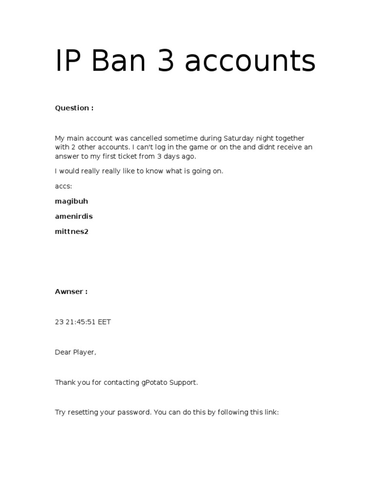 IP Ban Issues for Multiple Accounts | PDF | Password | Cybercrime