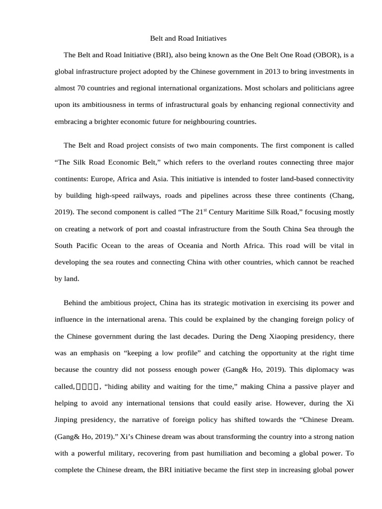 Belt and Road Initiative Overview | PDF | China | World Politics
