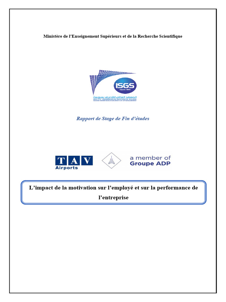 Impact de la motivation sur la performance | PDF | Gestion des ...