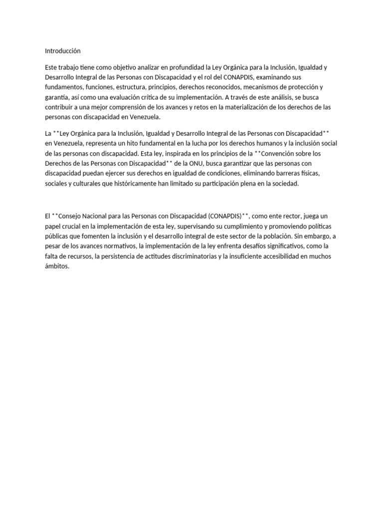 Análisis de la Ley de Inclusión en Discapacidad | PDF | Invalidez ...