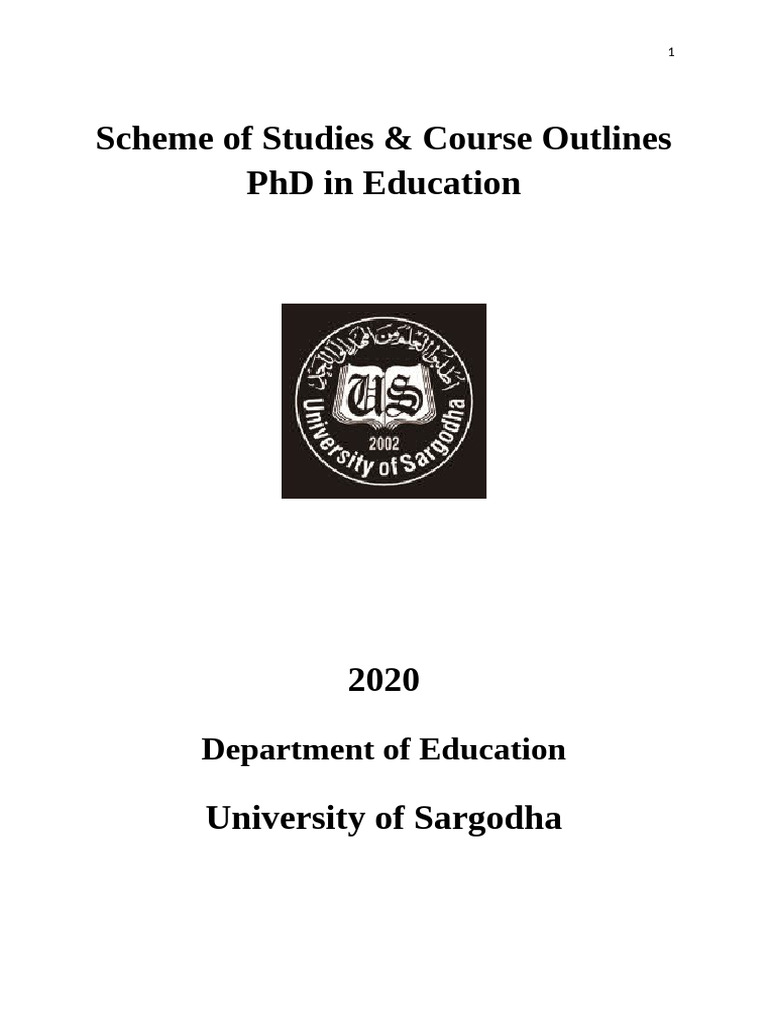 Course Outline PHD Education Updated 27-08-2020 | PDF | Educational ...