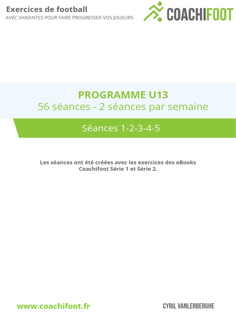56 Séances - 2 Séances Par Semaine: Programme U13 | PDF | Droits d'auteur