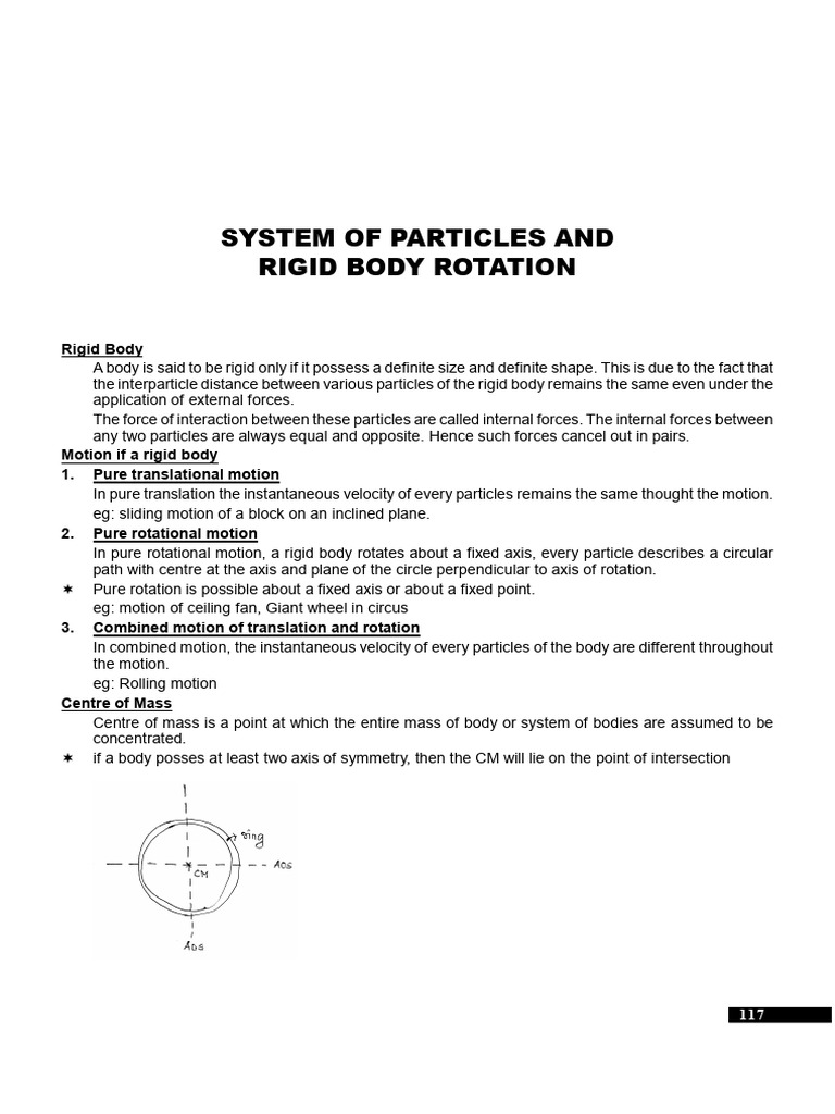 Physics Lecture Notes: Rigid Body Motion | PDF | Rotation Around A ...