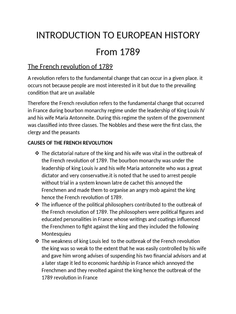 Causes of the French Revolution 1789 | PDF | French Revolution | France