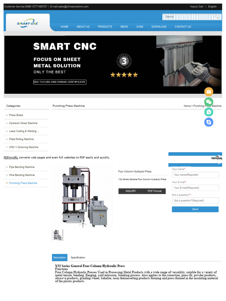 WWW Chinasmartcnc Com Fourcolumnhydraulicpressmachines-P00118p1 HTML ...