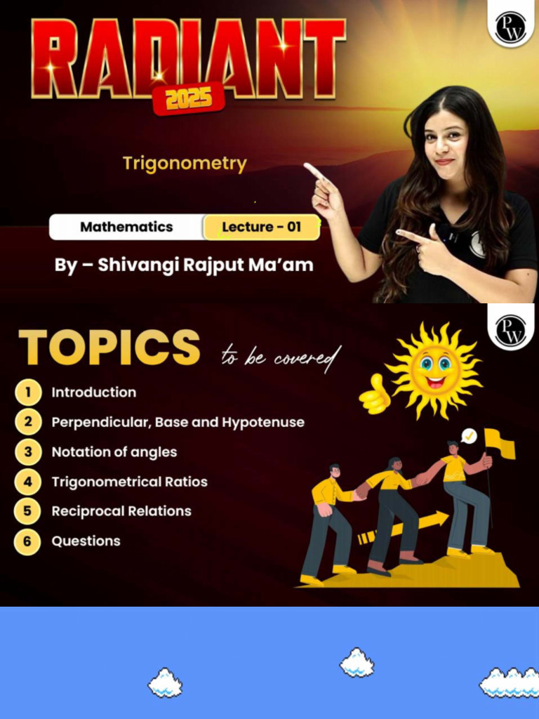 Trigonometry 01 - Class Notes - Radiant 2025 | PDF