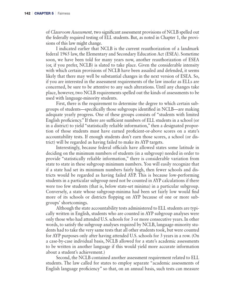 NCLB Assessment Requirements for ELLs | PDF | No Child Left Behind Act ...