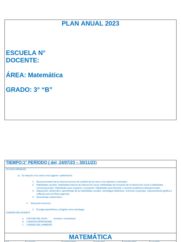 Plan Matemáticas 3°B: Estrategias 2023 | PDF | Geometría | Multiplicación