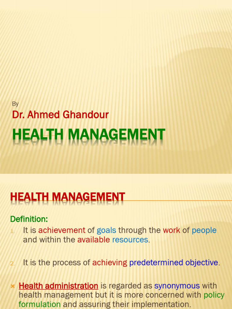 Health Management Overview and Planning | PDF | Evaluation | Policy