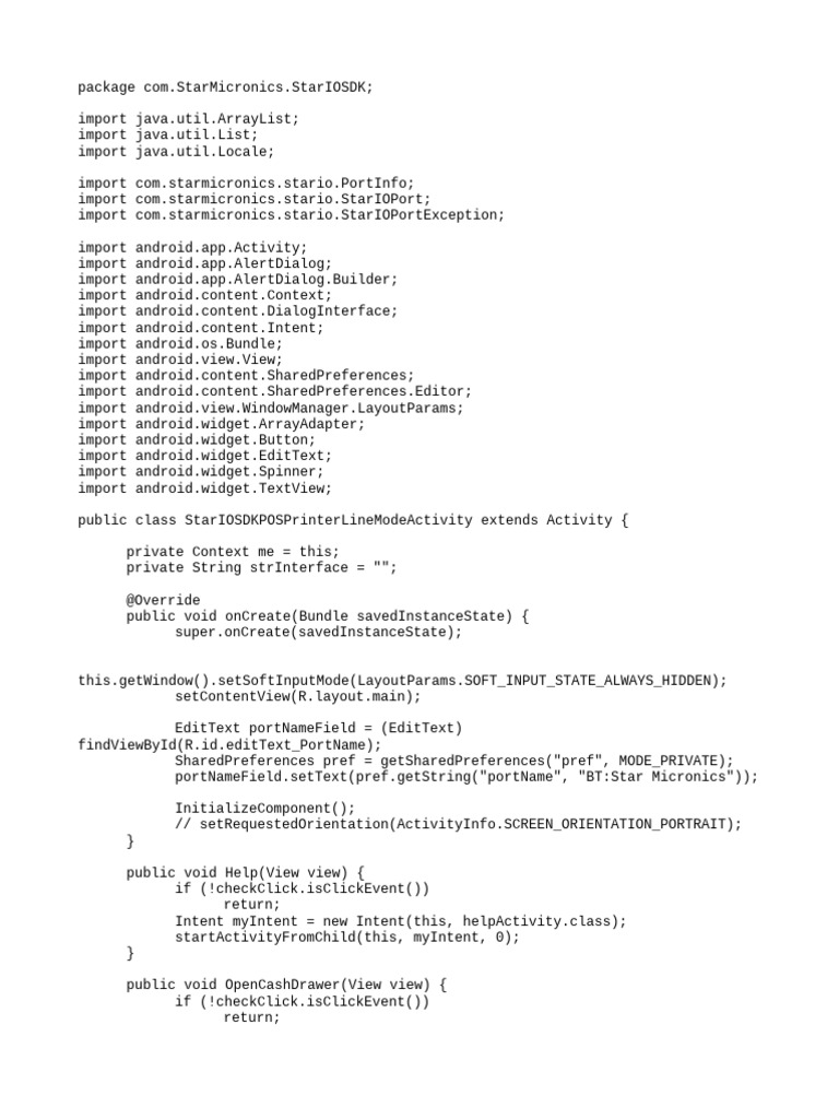 Star Micronics POS Printer SDK Guide | PDF | Android (Operating System ...