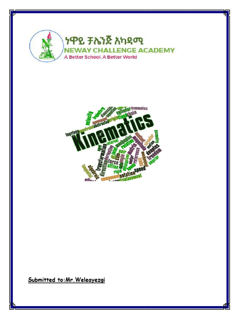 Kinematics 1 Pdf Velocity Kinematics