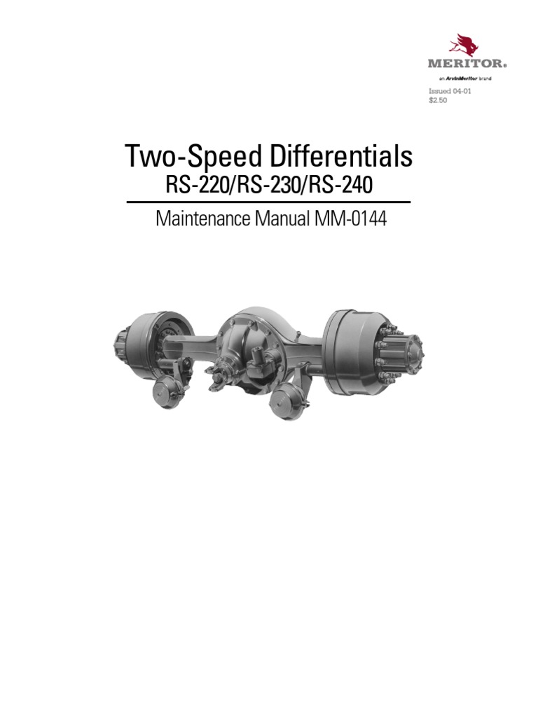 Differential Meritor RS-240 - en - US | PDF | Gear | Bearing (Mechanical)
