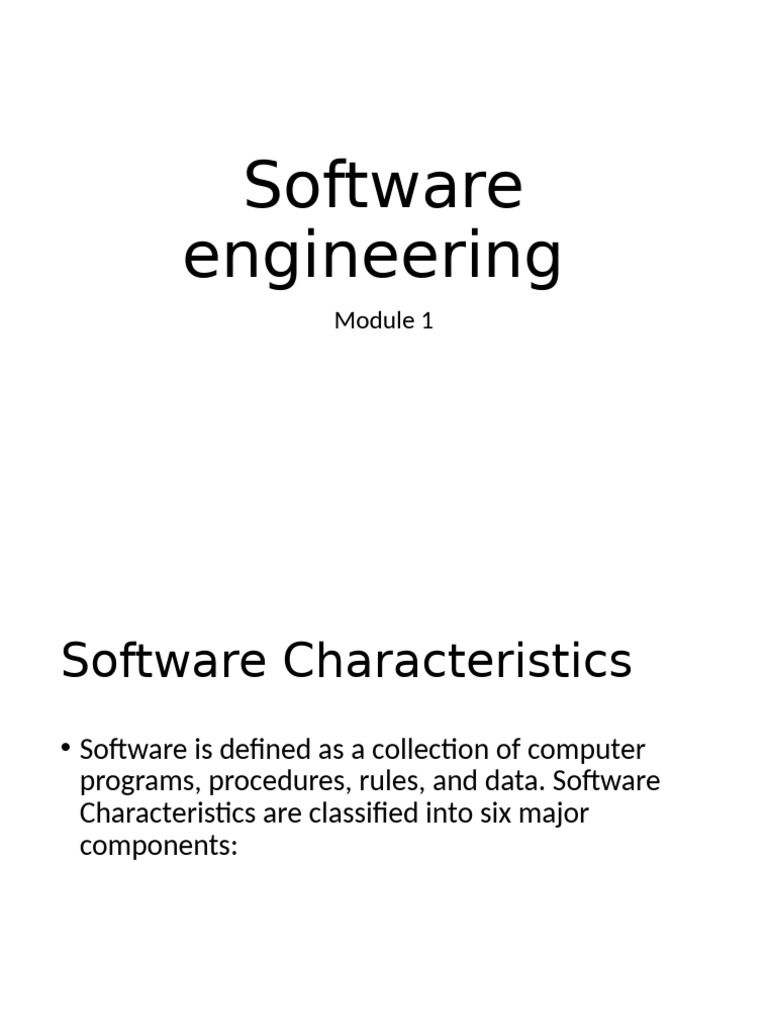 Software Engineering: Key Characteristics & Processes | PDF | Software ...