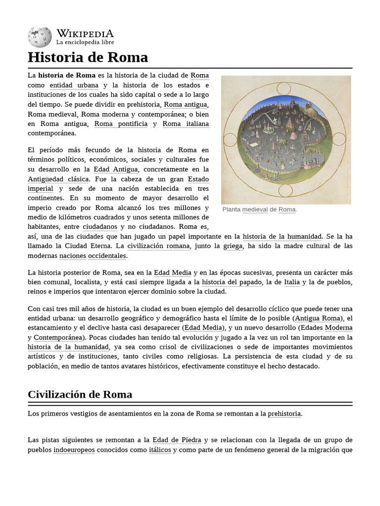 Historia_de_Roma | PDF | Mitología romana | imperio Romano