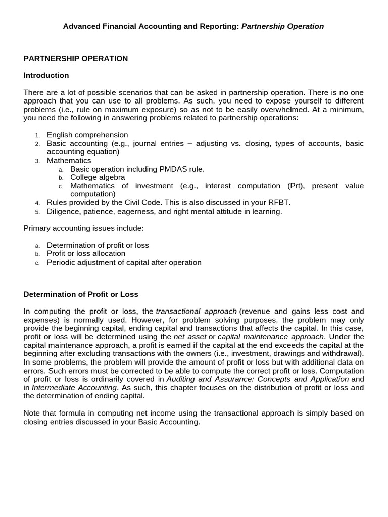 Advanced Financial Accounting and Reporting Operations | PDF ...